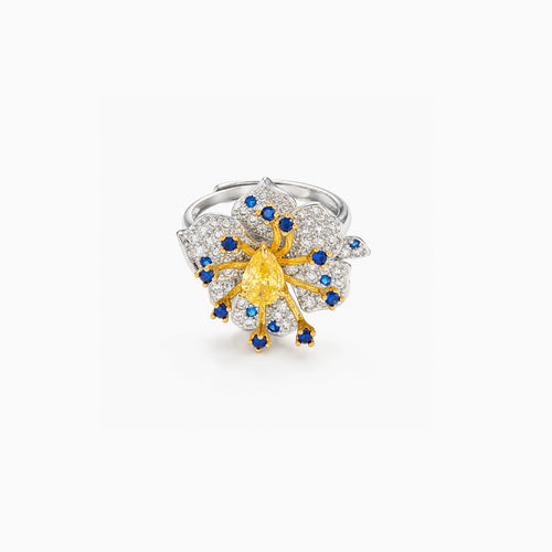 Blue Petal Bloom Ring