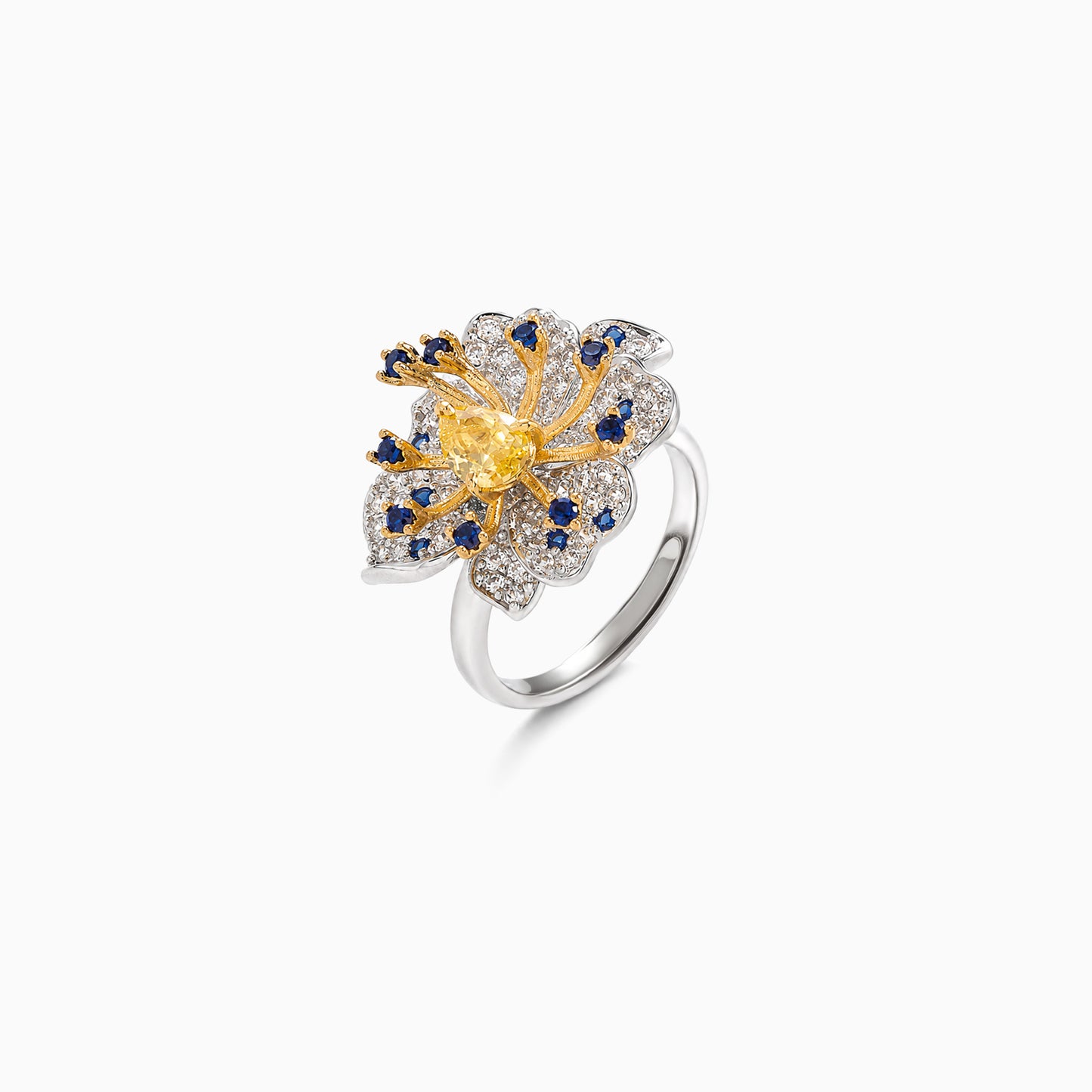 Blue Petal Bloom Ring