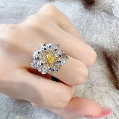 Blue Petal Bloom Ring