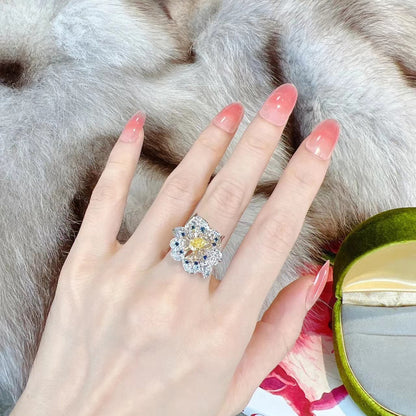 Blue Petal Bloom Ring
