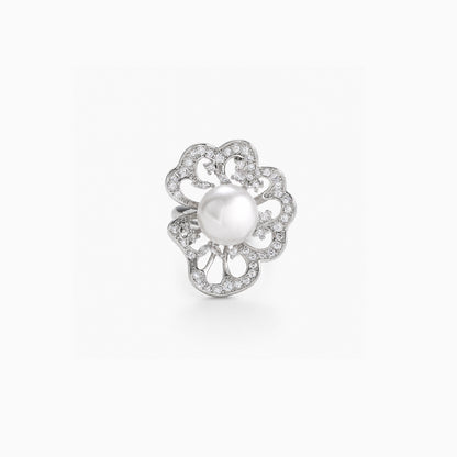 Pearl Filigree Open-Ring