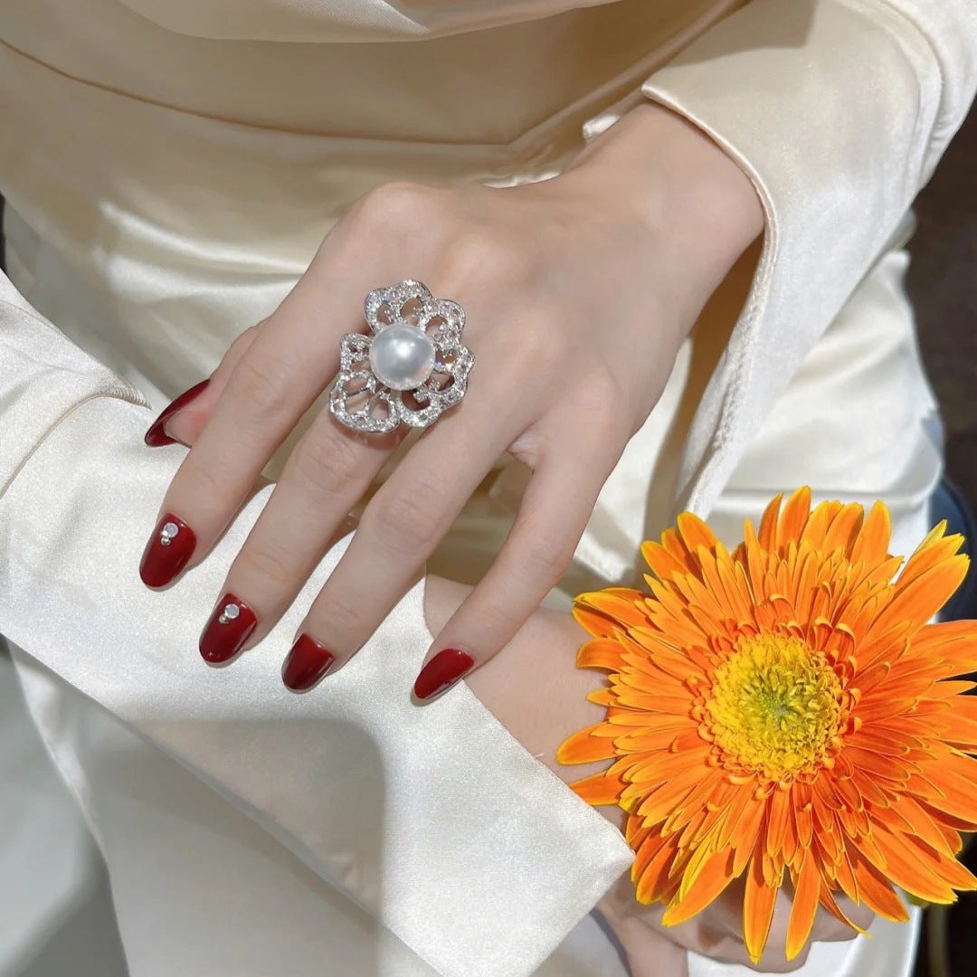 Pearl Filigree Open-Ring
