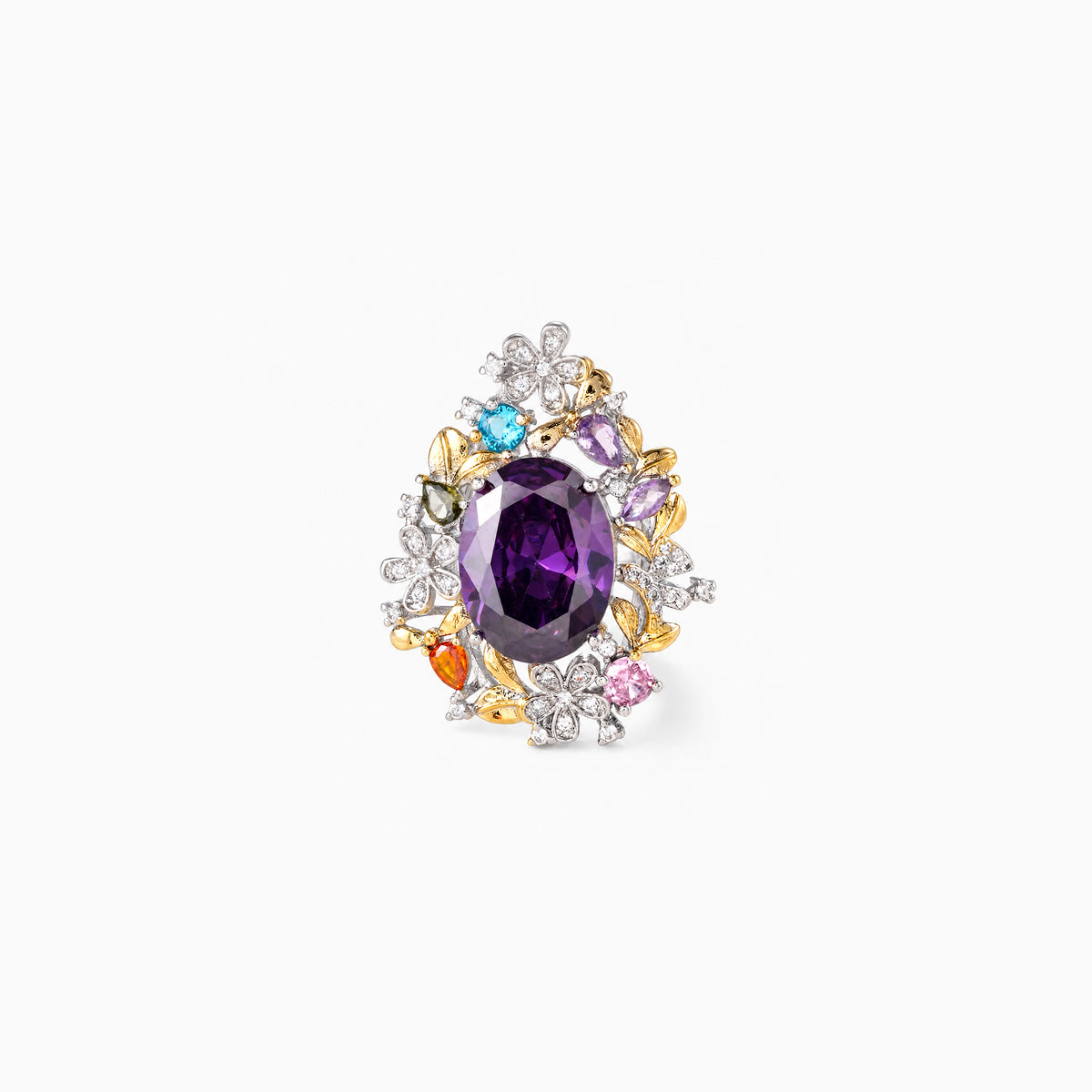 Violet Floral Bloom Ring
