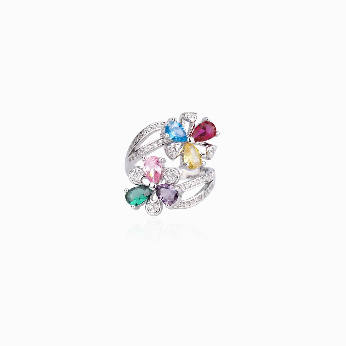 Double Bloom Wrap Open Ring
