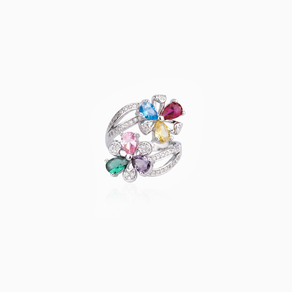 Double Bloom Wrap Open Ring