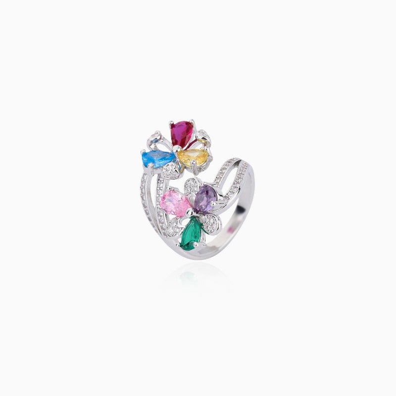 Double Bloom Wrap Open Ring