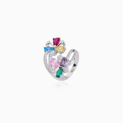 Double Bloom Wrap Open Ring
