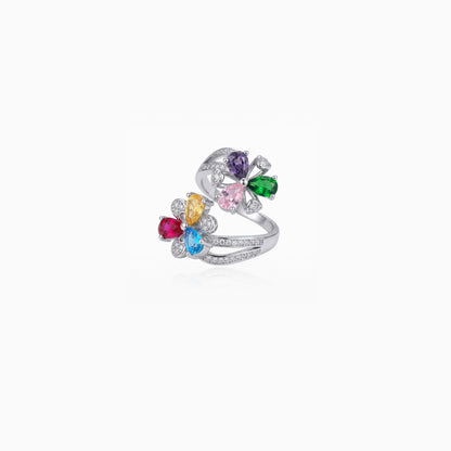 Double Bloom Wrap Open Ring