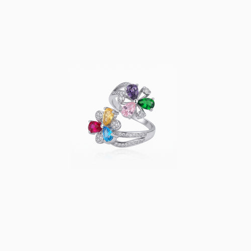 Double Bloom Wrap Open Ring