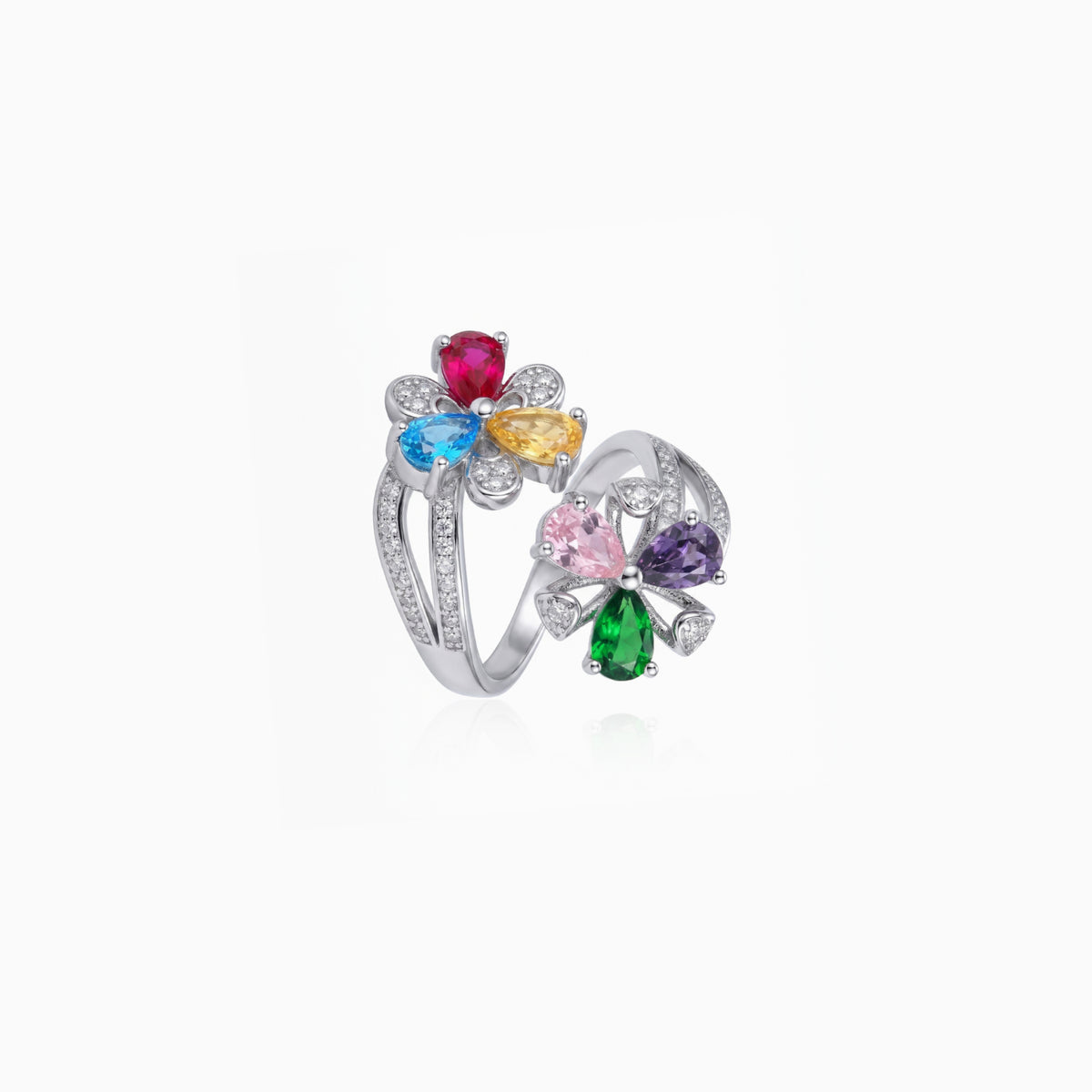 Double Bloom Wrap Open Ring