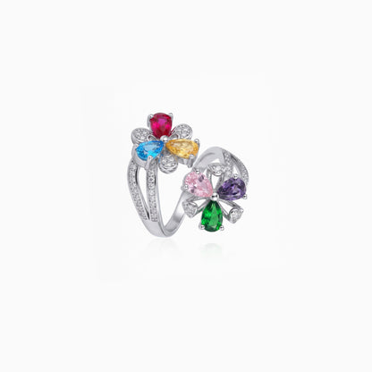Double Bloom Wrap Open Ring