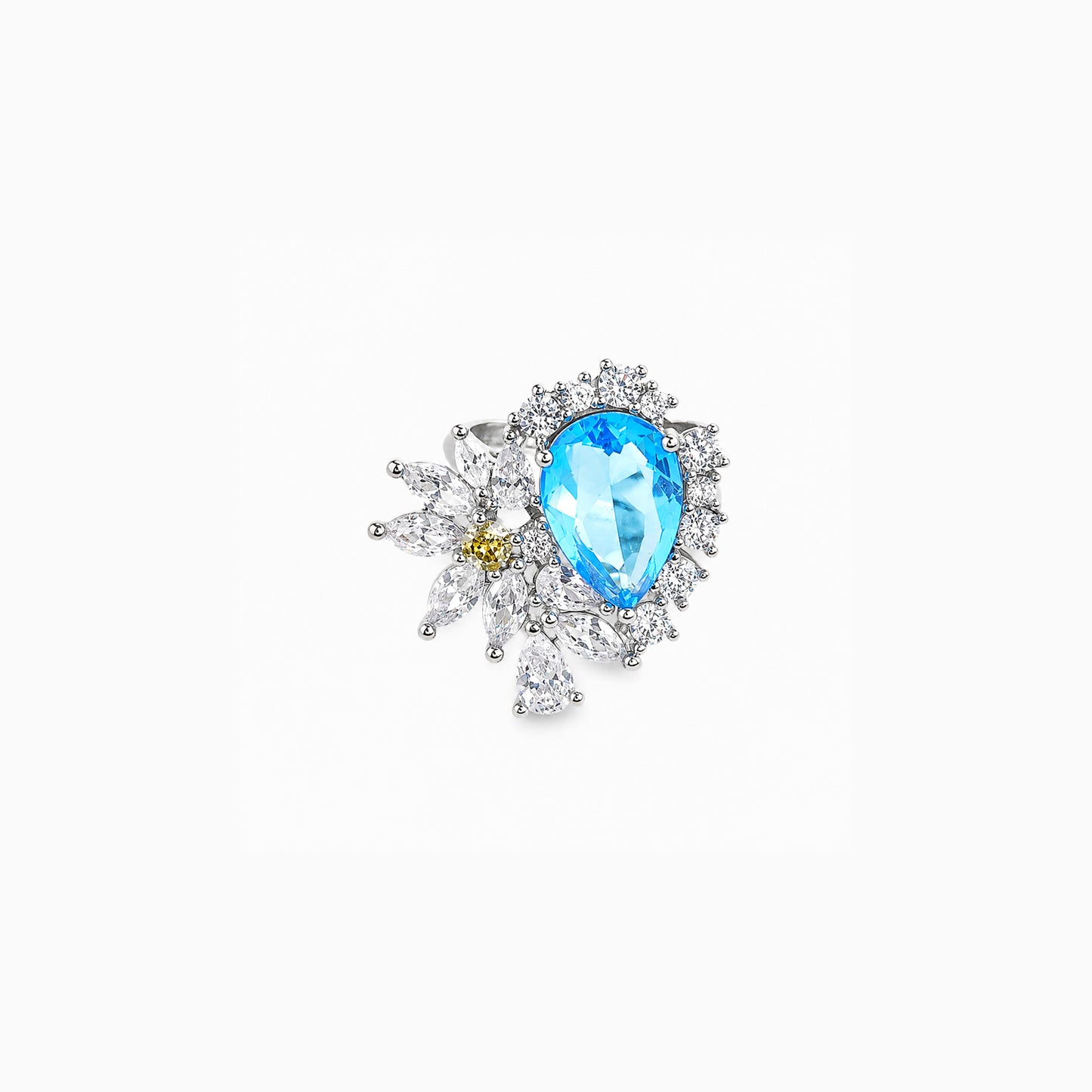 Ice Blue Daisy Ring