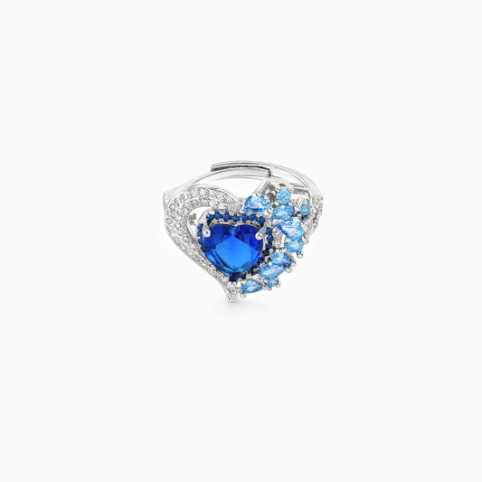 Blue Tide Heart Ring