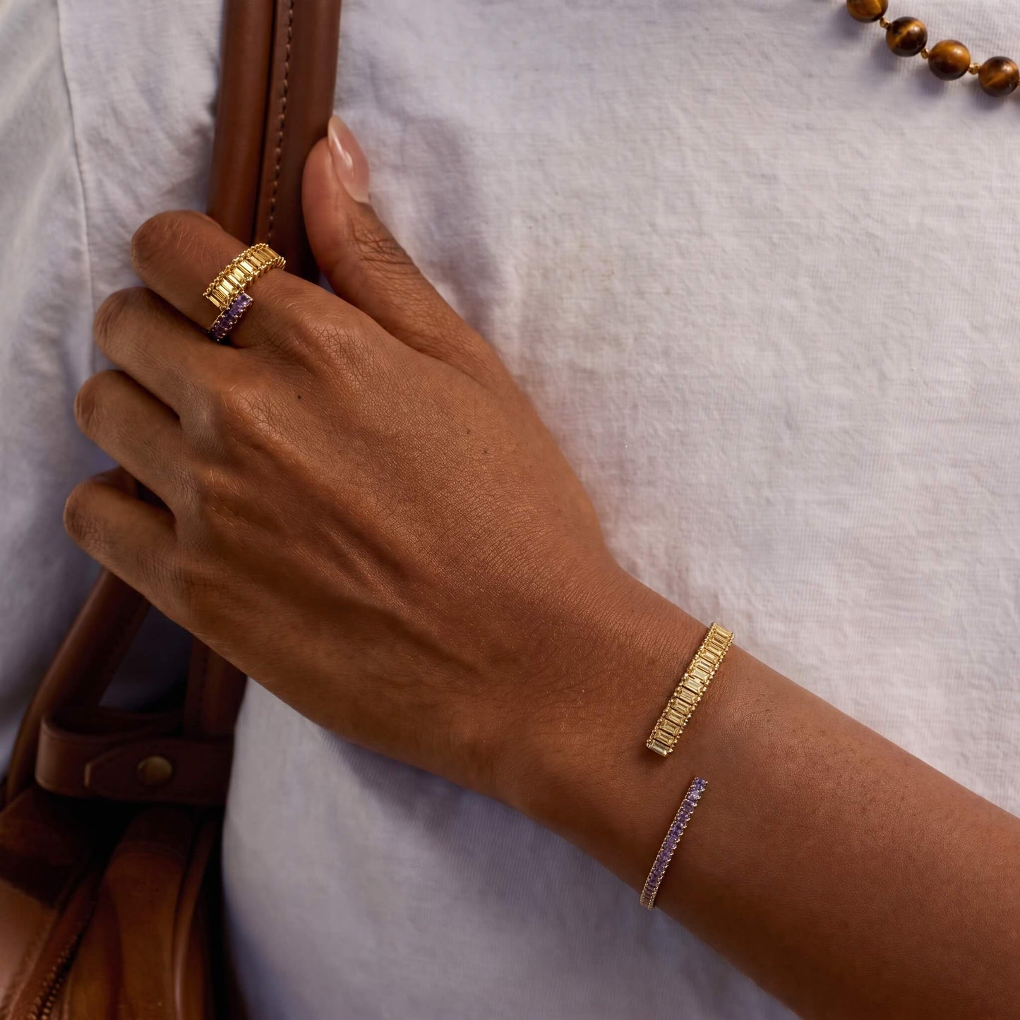 Color-Block Baguette Bangle