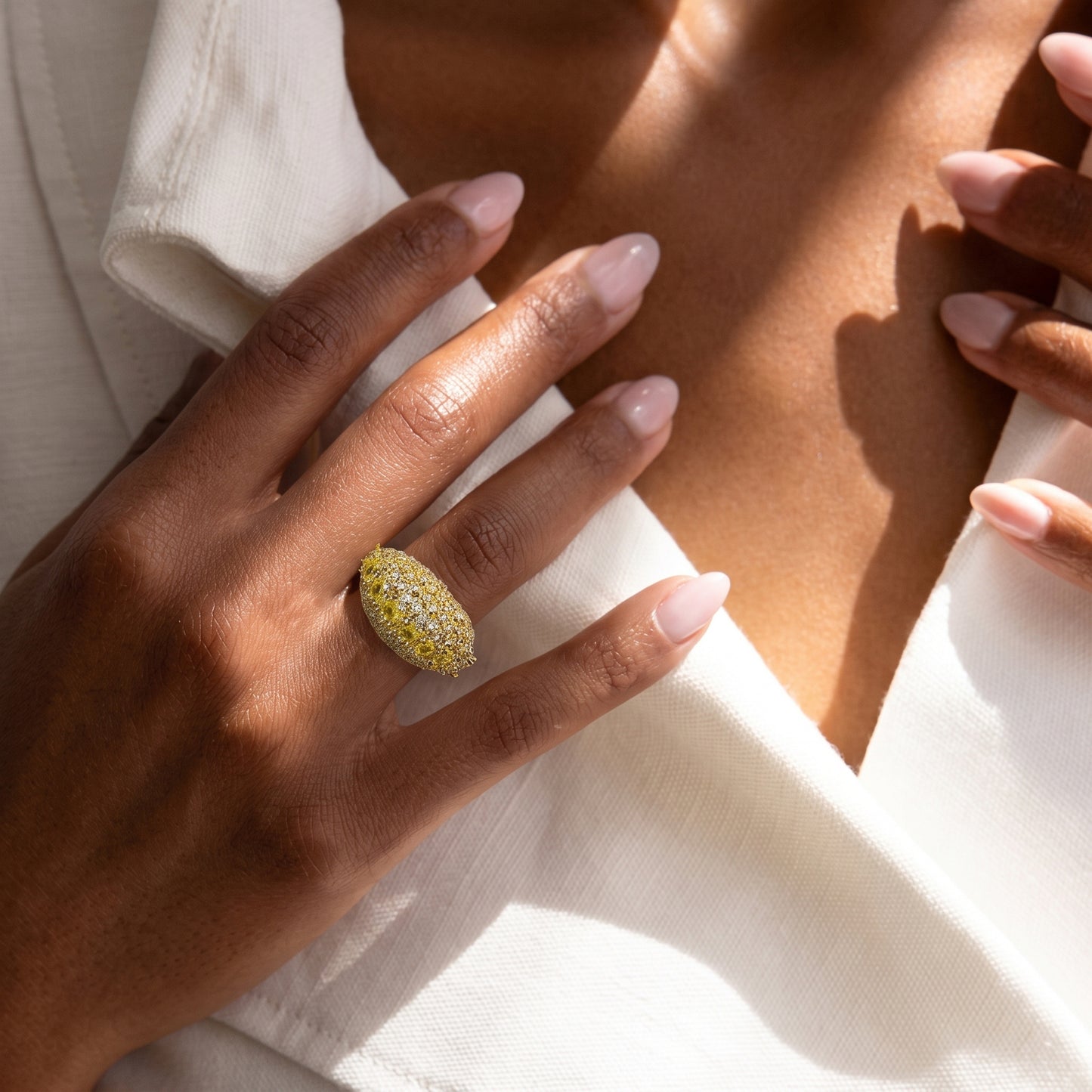 Sunburst Dome Open Ring