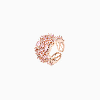 Pink Cluster Collage Open Ring