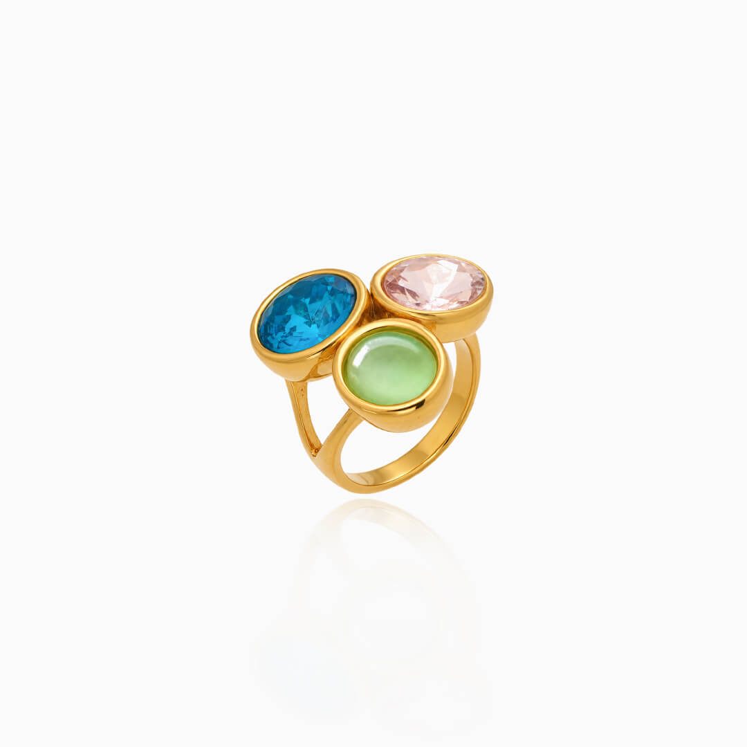 Gem Collage Trio Ring