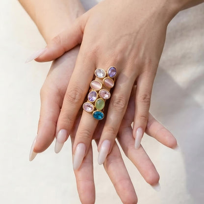 Gem Collage Trio Ring