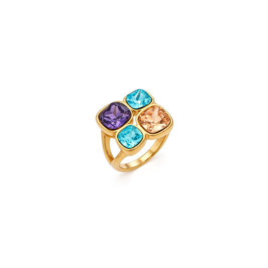 Gem Collage Cluster Ring