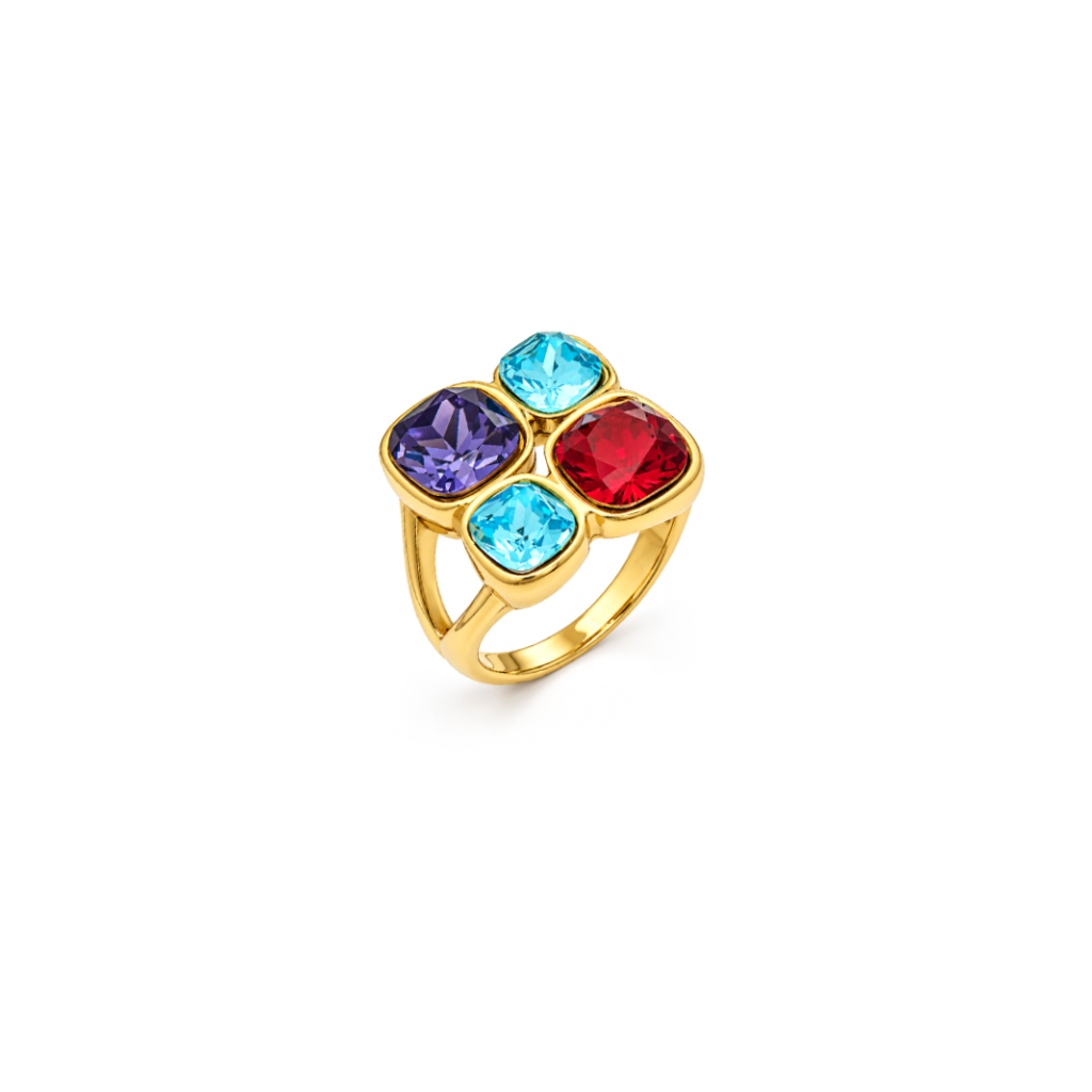 Gem Collage Cluster Ring
