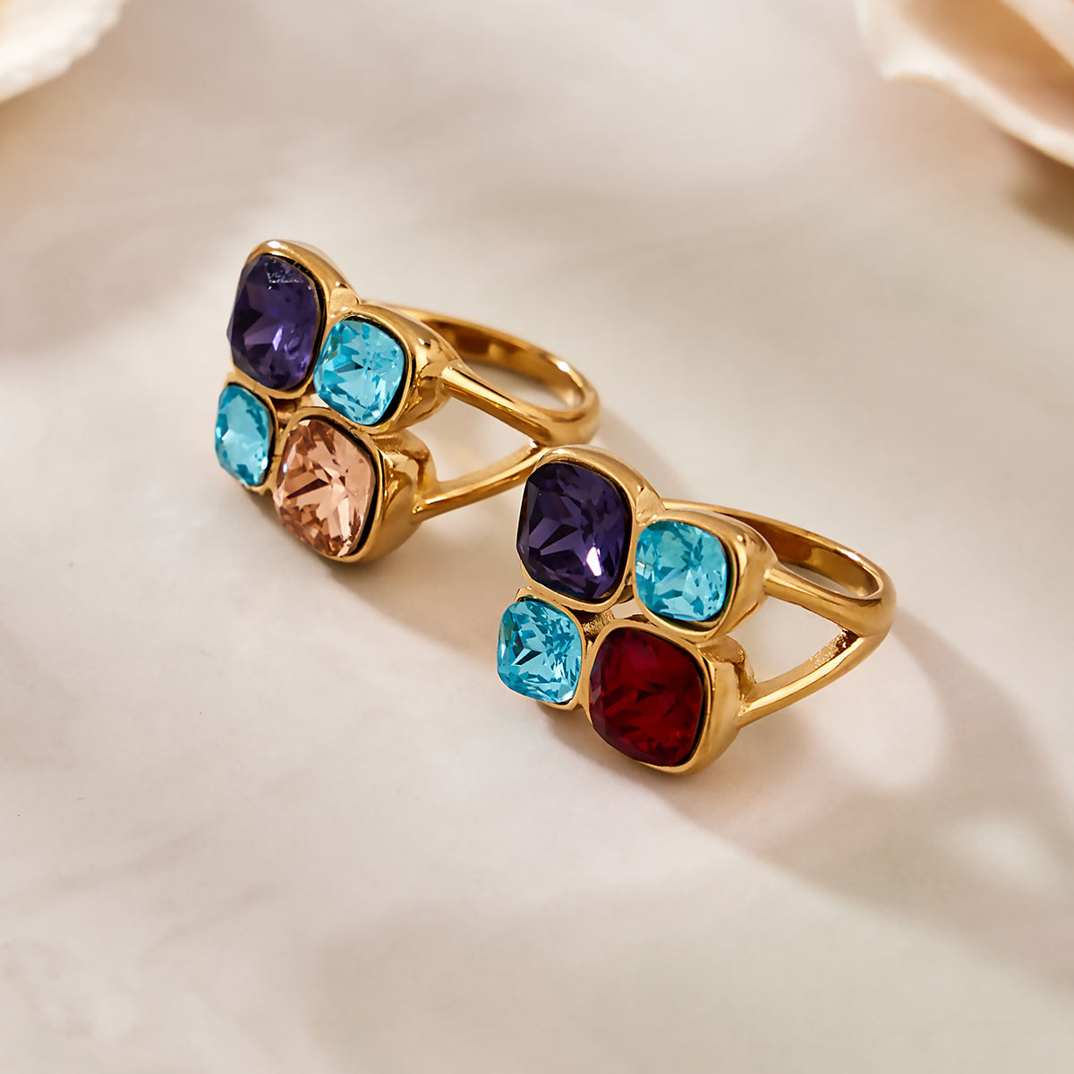 Gem Collage Cluster Ring