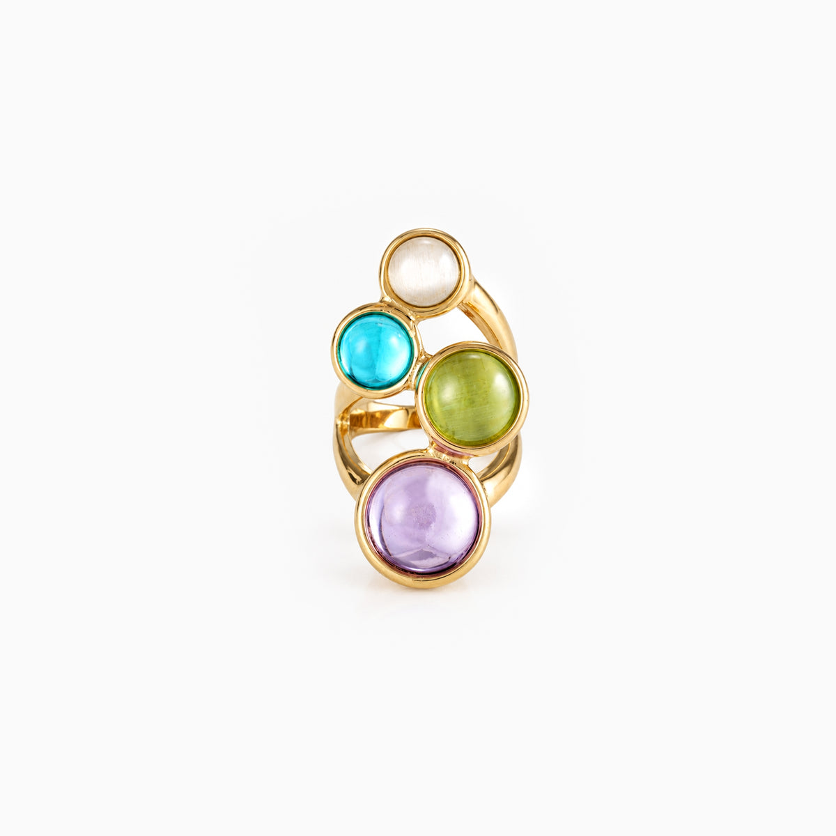 Gem Collage Cabochon Ring