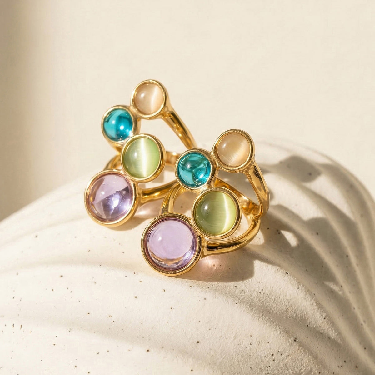 Gem Collage Cabochon Ring