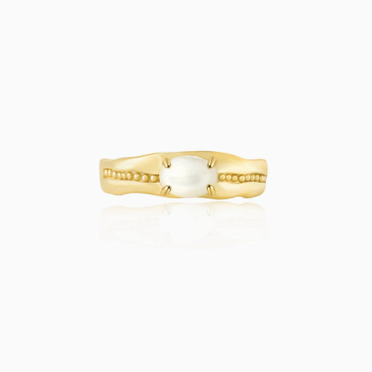 Beaded Gold Band Ring
