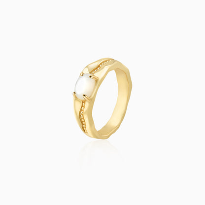 Beaded Gold Band Ring