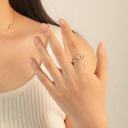 Heart Stacking Rings 2Pcs