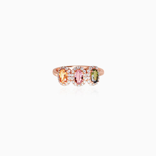 Radiant Tourmaline Gemstone Ring