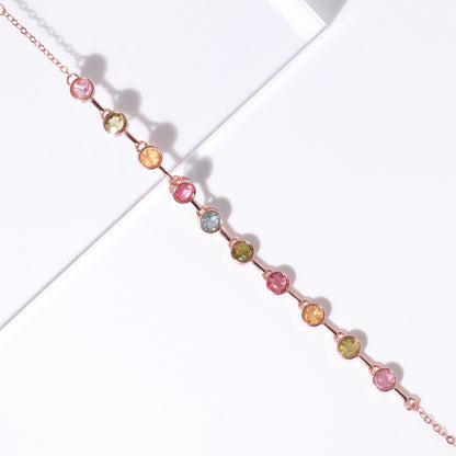 Rainbow Circular Tourmaline Bracelet