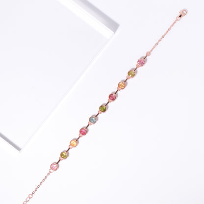 Rainbow Circular Tourmaline Bracelet