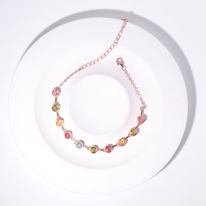 Rainbow Circular Tourmaline Bracelet