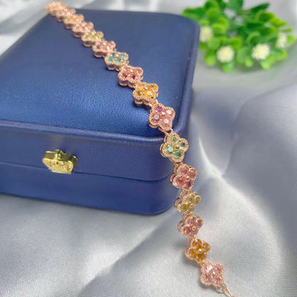 Four-leaf motif Tourmaline Bracelet