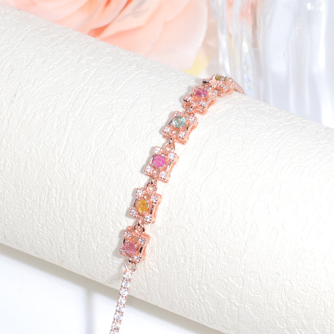 Square Round Tourmaline Bracelet