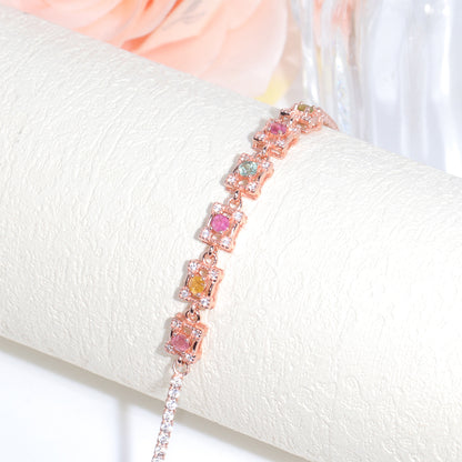 Square Round Tourmaline Bracelet