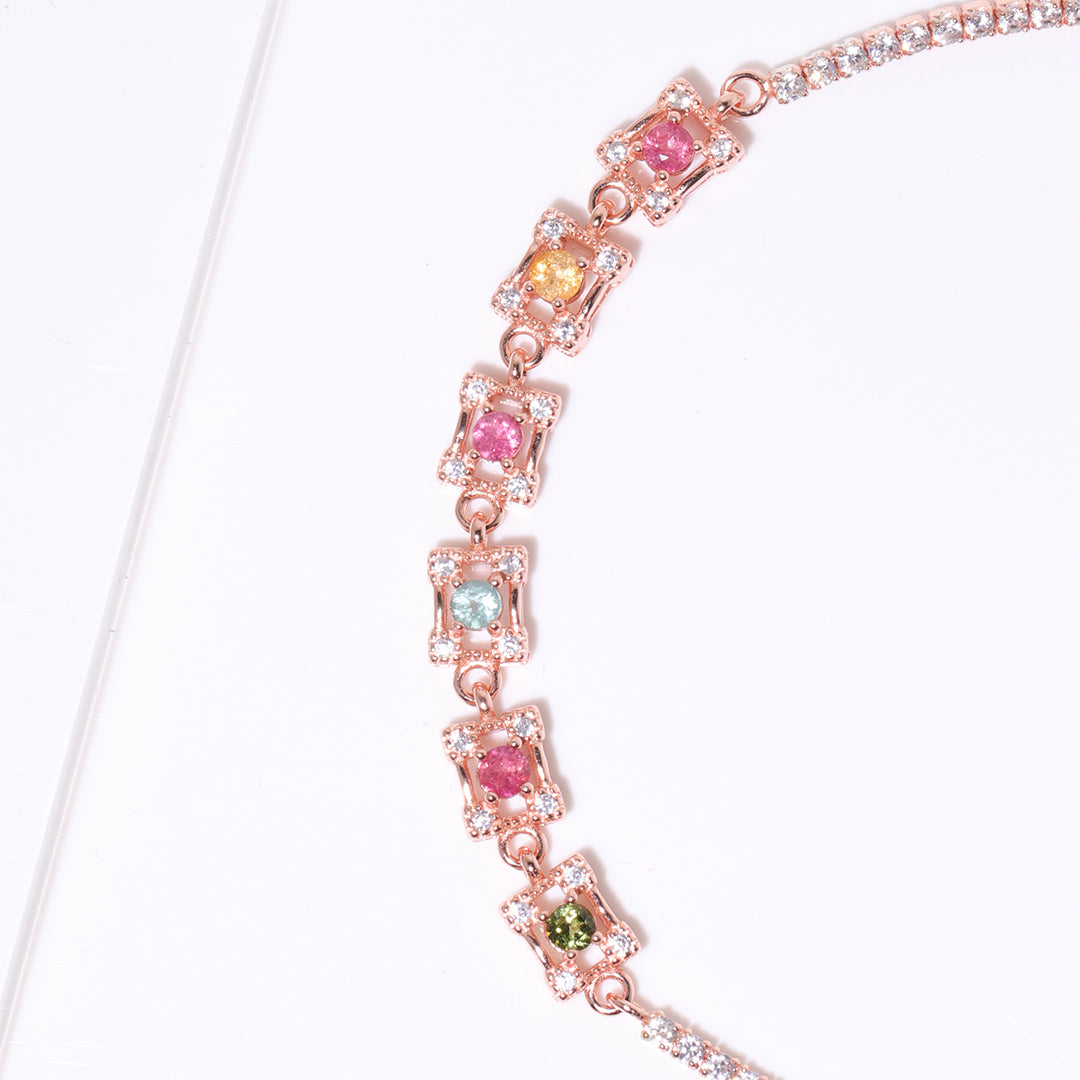 Square Round Tourmaline Bracelet