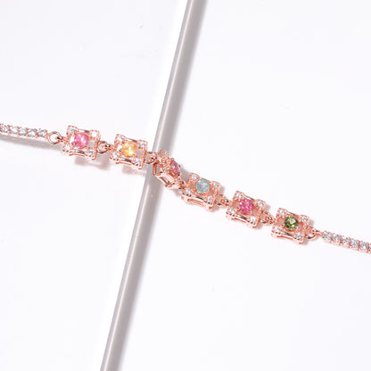 Square Round Tourmaline Bracelet