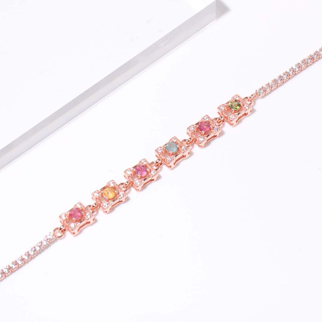 Square Round Tourmaline Bracelet