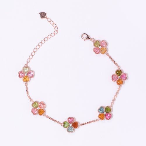 Heart Four-leaf Tourmaline Bracelet