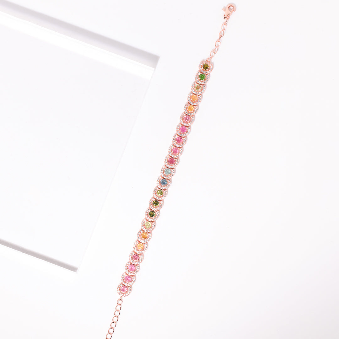 Galaxy Irregular Circle Tourmaline Bracelet