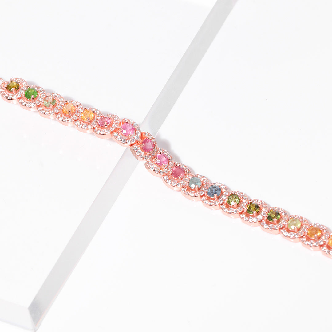 Galaxy Irregular Circle Tourmaline Bracelet