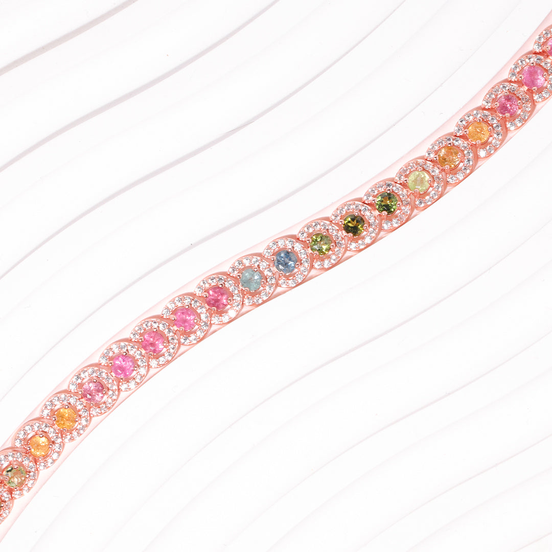 Galaxy Irregular Circle Tourmaline Bracelet
