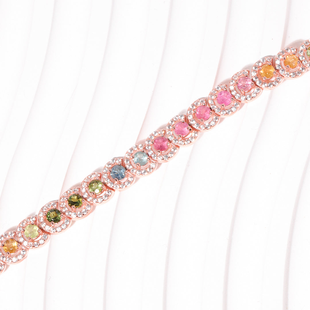 Galaxy Irregular Circle Tourmaline Bracelet