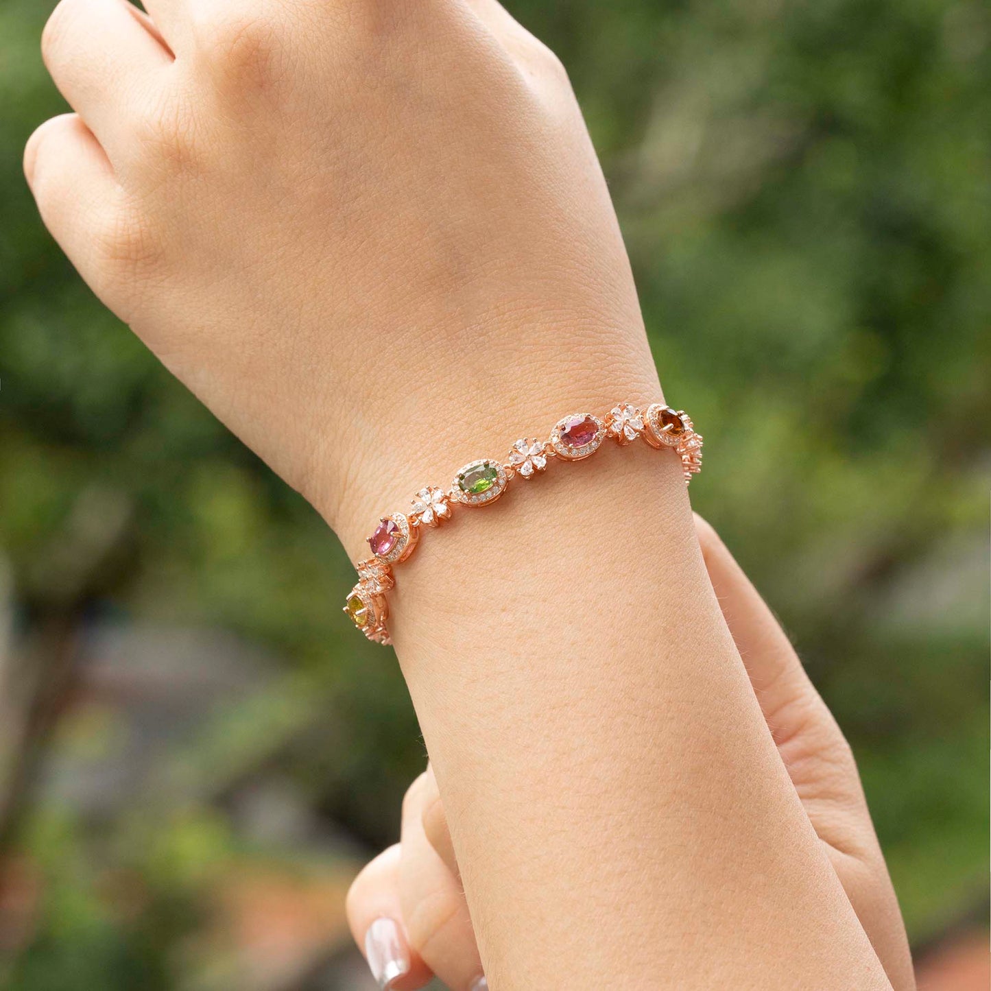 Snowflake Galaxy Tourmaline Bracelet