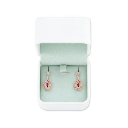 Purple tooth black tourmaline earrings