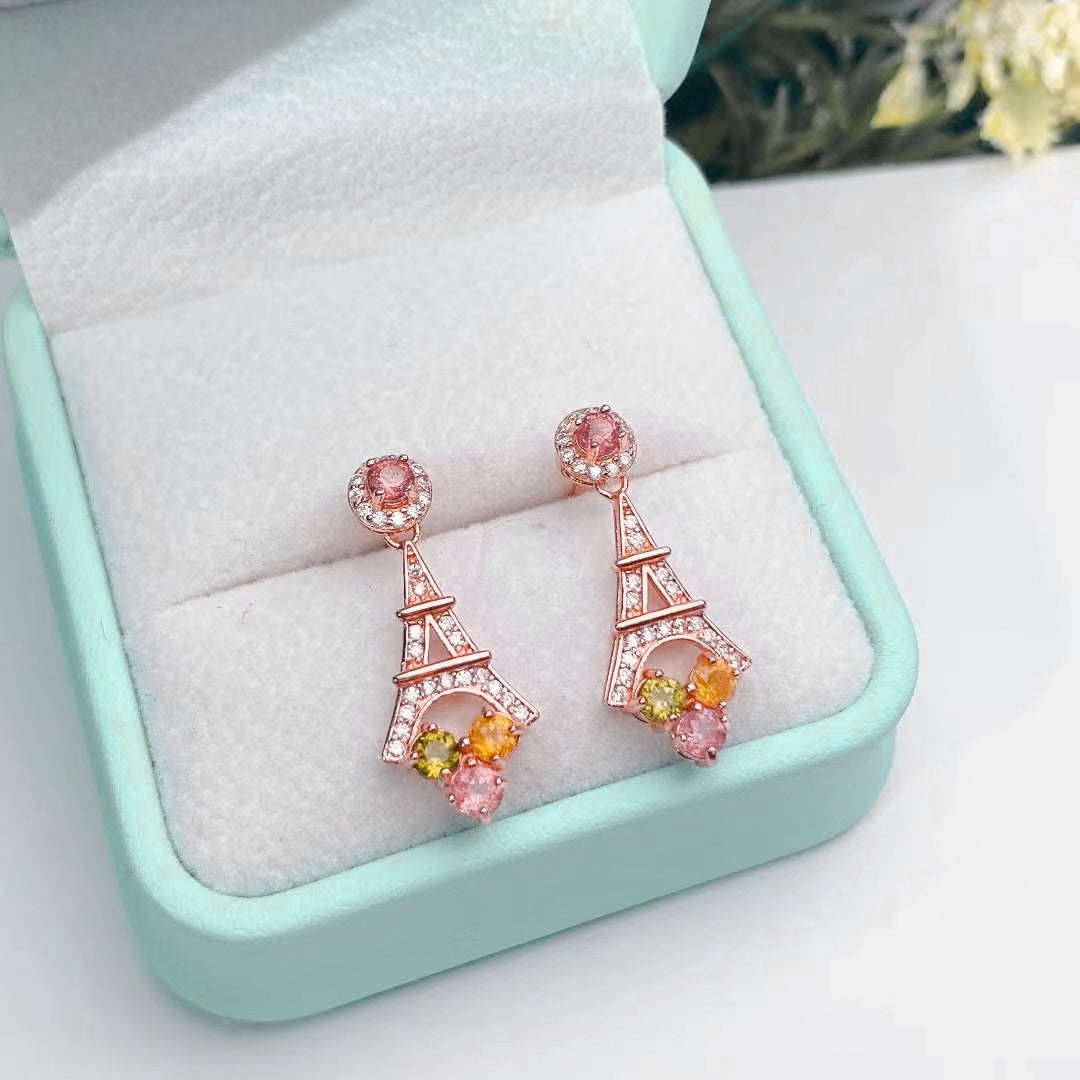 Eiffel Tower Tourmaline Earrings