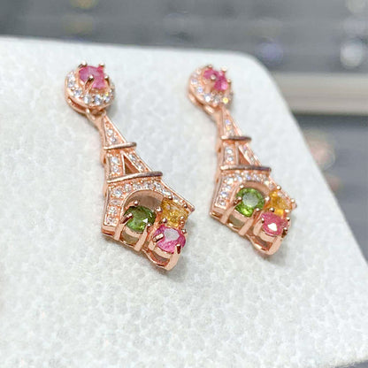 Eiffel Tower Tourmaline Earrings