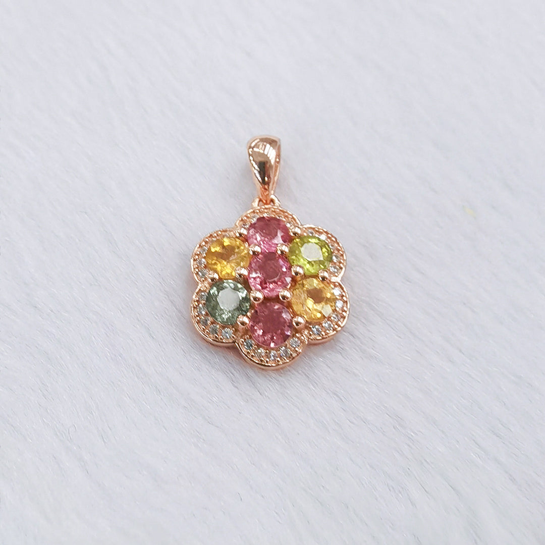 Gypsophila Style Tourmaline Pendant